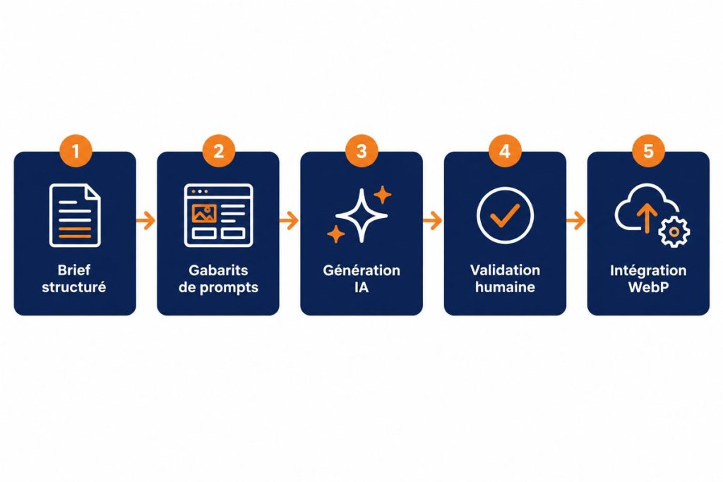 Brancher un modèle d&rsquo;IA sur un process réel : comment nous automatisons la production des visuels de sites web